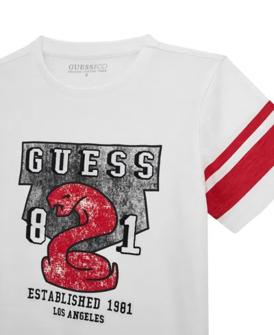 Guess Big Boys Slub Jersey Short Sleeve T-shirt In White