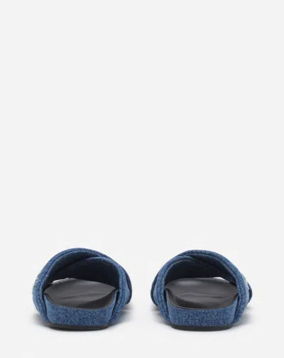 Lanvin Crossover Open Toe Denim Slides