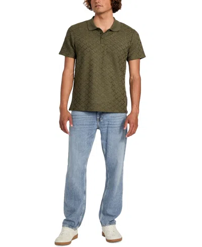 Guess Men's Logan Short Sleeve Knit Polo Shirt In Green