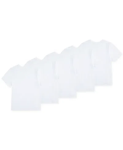 Polo Ralph Lauren Big Boys Crewneck Undershirts, 5 Pack In White