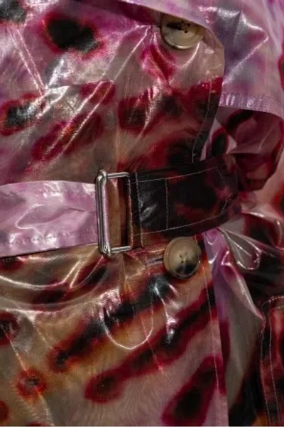 Dries Van Noten Womens Fuchsia Abstract-print Semi-sheer Shell Trench Coat Xs In Multi