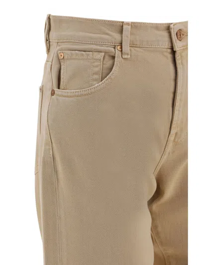 7 For All Mankind Tess Logo-patch Jeans In Brown