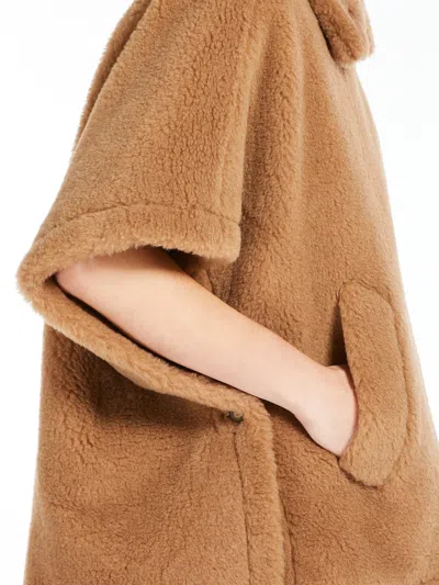 Max Mara Silk Base Camel Hair Wrap Jacket In Brown