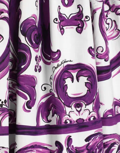 Dolce & Gabbana Majolica-print Poplin Skirt In Neutral
