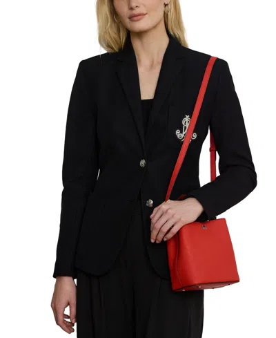 Ralph Lauren Crosshatch Leather Mini Reese Bucket Bag