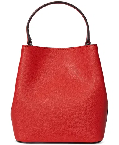 Ralph Lauren Crosshatch Leather Mini Reese Bucket Bag