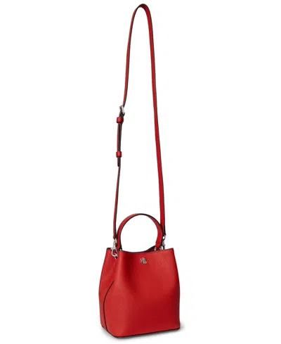 Ralph Lauren Crosshatch Leather Mini Reese Bucket Bag