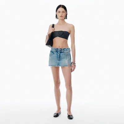 Alexander Wang Regen Indigo Denim Skort With Chain Belt
