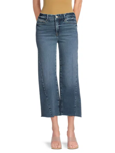Good American Women's Cropped Palazzo Jeans In Blue