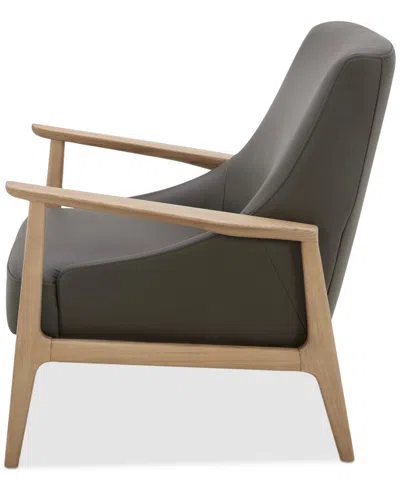 Macy's Nierling Leather Accent Chair, Exclusively At  In Gray