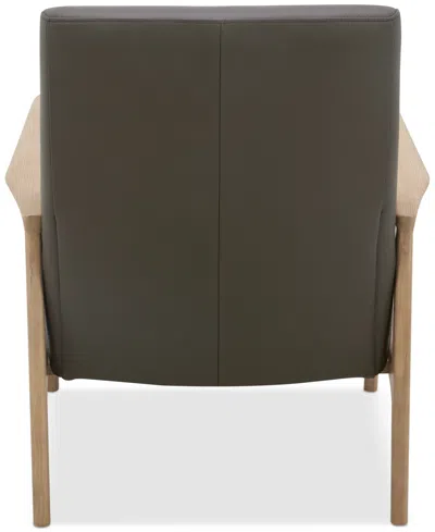 Macy's Nierling Leather Accent Chair, Exclusively At  In Gray