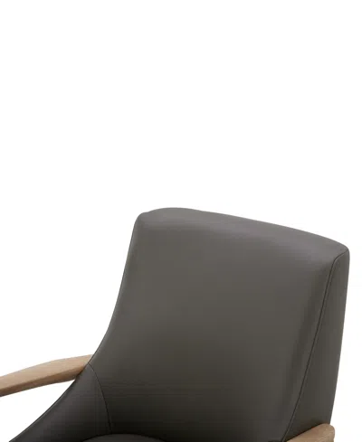 Macy's Nierling Leather Accent Chair, Exclusively At  In Gray