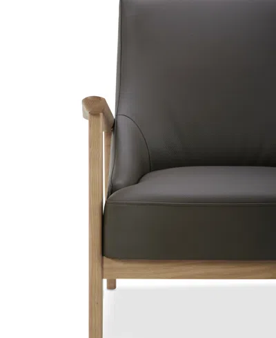 Macy's Nierling Leather Accent Chair, Exclusively At  In Gray