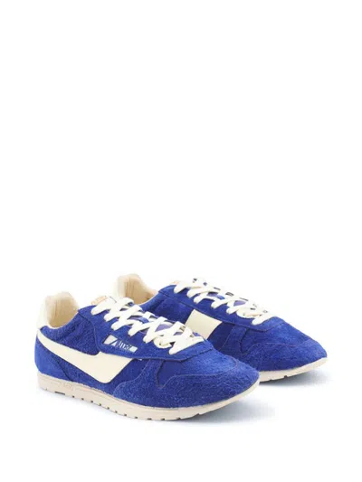 Autry Suede And Leather High Top Sneakers In Blue