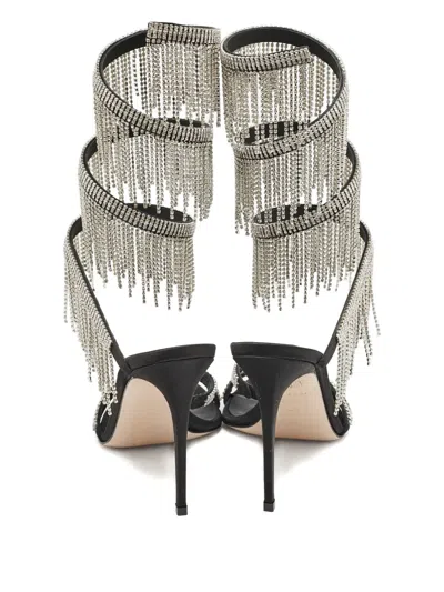 Pre-owned Le Silla  100mm Crystal-fringed Sandals