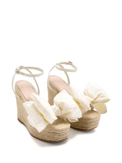 Loeffler Randall 102mm Angelina Bow-detail Wedge Espadrille In White