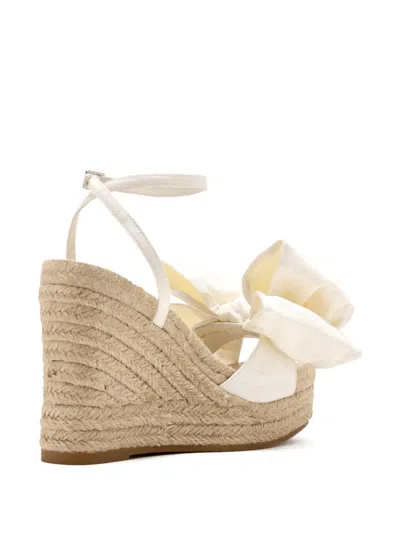 Loeffler Randall 102mm Angelina Bow-detail Wedge Espadrille In White