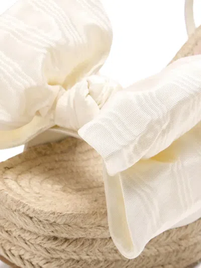 Loeffler Randall 102mm Angelina Bow-detail Wedge Espadrille In White