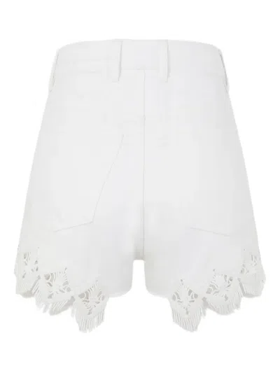 Rabanne Embroidered Scalloped-hem Shorts In White