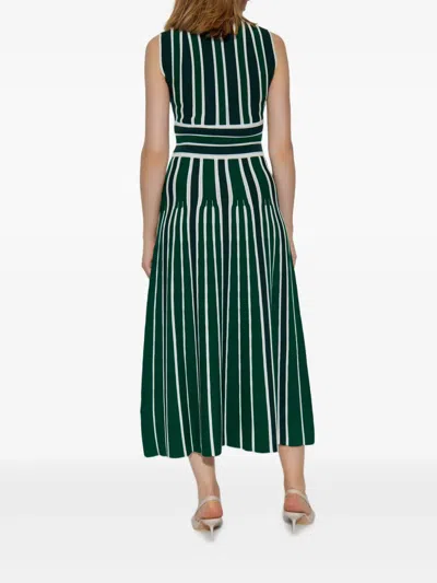 Max Mara Tallone Stripe Sleeveless Maxi Sweater Dress In Green