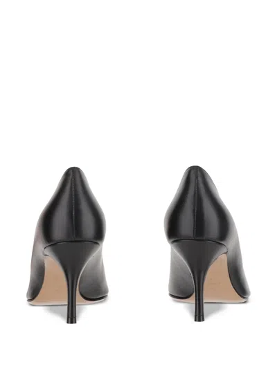 Ferragamo 70mm Maxi Gancini Leather Pumps In Black
