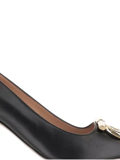 Ferragamo 70mm Maxi Gancini Leather Pumps In Black