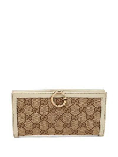 Pre-owned Gucci Leather Gg-supreme Wallet