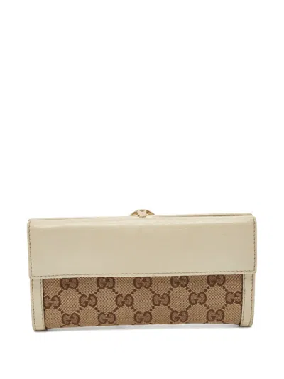 Pre-owned Gucci Leather Gg-supreme Wallet