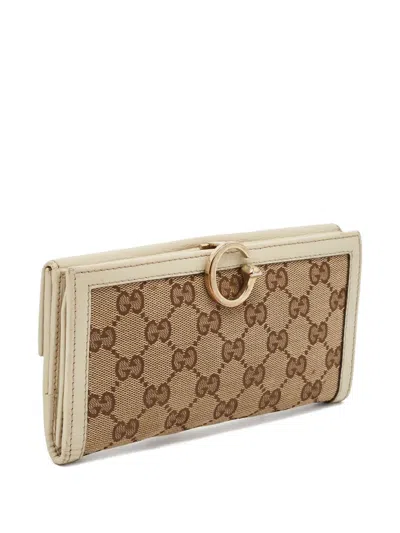 Pre-owned Gucci Leather Gg-supreme Wallet