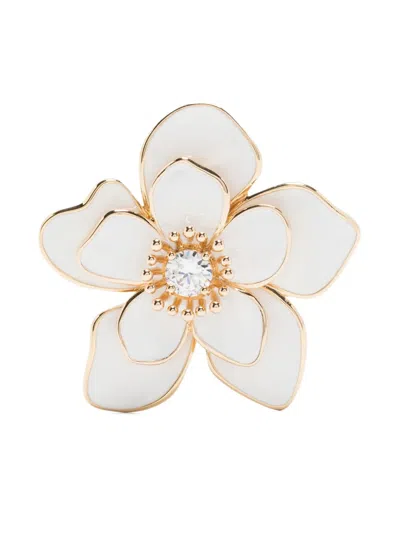 Self-portrait Flower-motif Earrings In White