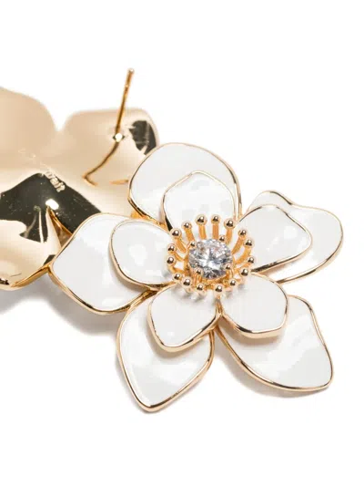 Self-portrait Flower-motif Earrings In White