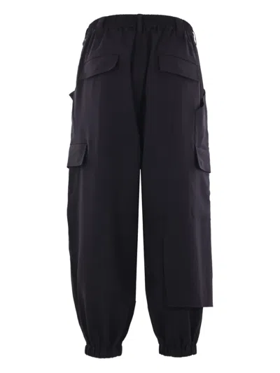 Y-3 Drawstring-waist Cargo Pants In Blue