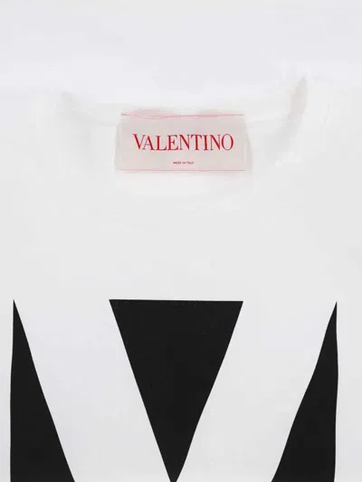 Valentino Crewneck Graphic Print Ribbed Short-sleeve Cotton Jersey
