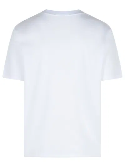 Balmain White Crewneck T-shirt With Contrasting Logo Lettering Print In White