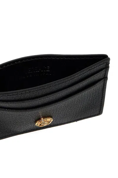 Versace Man Black Leather Medusa Biggie Card Holder In Black