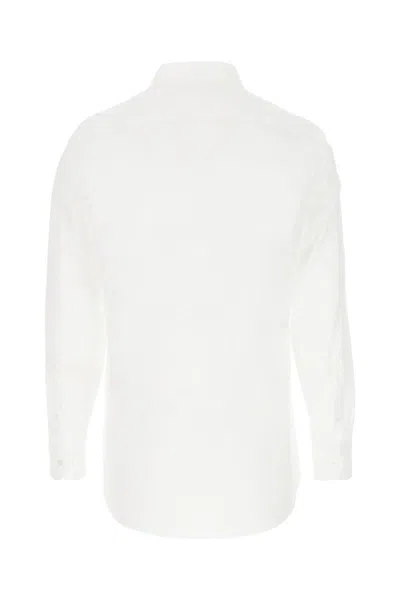 Etro Buttoned Cuffs Cotton Blend Shirt In White