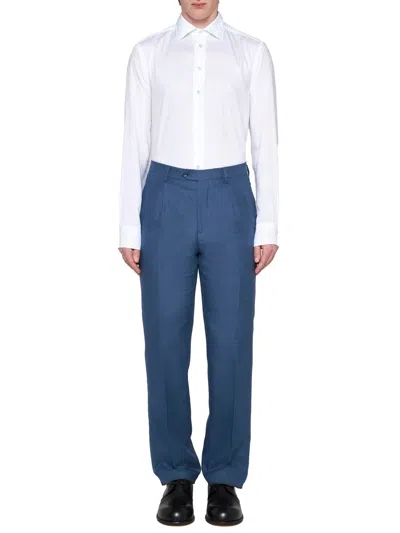 Etro Buttoned Cuffs Cotton Blend Shirt In White