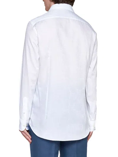 Etro Buttoned Cuffs Cotton Blend Shirt In White