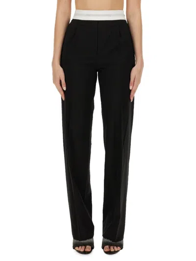 Alexander Wang High Waisted Pleated Pant With Logo Elastic Clothing
