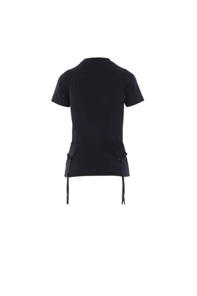 Balenciaga Lace Up Back Bow Detail T-shirt In Black