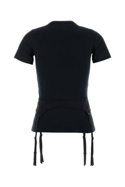 Balenciaga Lace Up Back Bow Detail T-shirt In Black