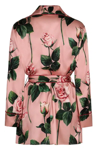 Dolce & Gabbana Floral Silk-blend Satin Blouse
