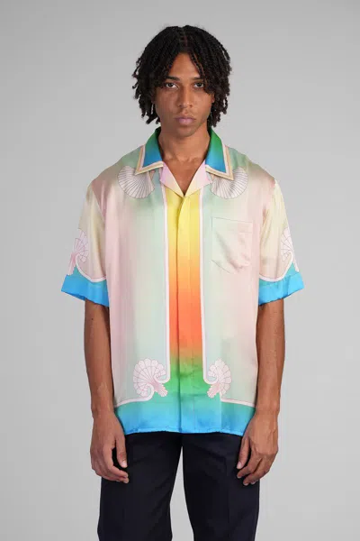 Casablanca Silk Short Sleeve Printed Shirt In Multi