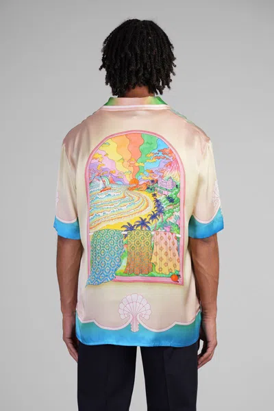 Casablanca Silk Short Sleeve Printed Shirt In Multi