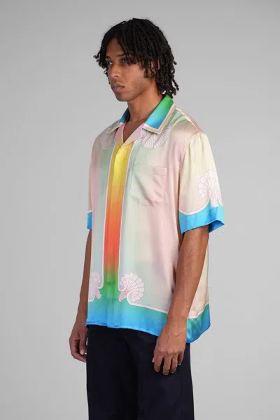 Casablanca Silk Short Sleeve Printed Shirt In Multi