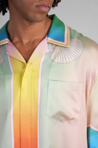 Casablanca Silk Short Sleeve Printed Shirt In Multi