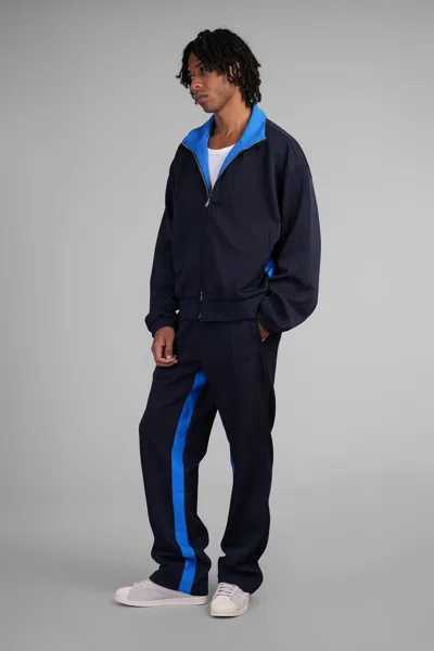 Adidas Originals By Wales Bonner Pique Tt Sweatshirt In Blue Polyester In Blue