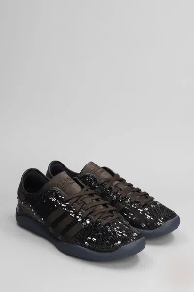 Adidas Originals By Wales Bonner Lo Pro Sequin Sneakers In Black Fabric In Brown