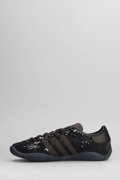 Adidas Originals By Wales Bonner Lo Pro Sequin Sneakers In Black Fabric In Brown