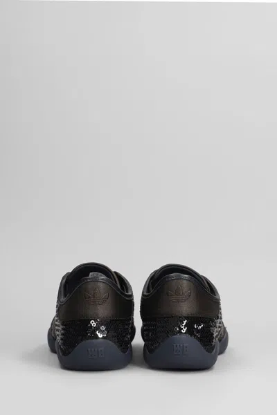 Adidas Originals By Wales Bonner Lo Pro Sequin Sneakers In Black Fabric In Brown
